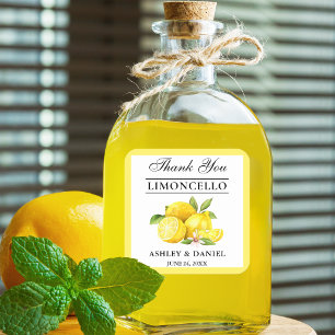 Vattenfärg Lemon Bröllop Limoncello Fyrkantigt Klistermärke
