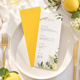 Vattenfärg Lemon Bröllops Platt Meny
