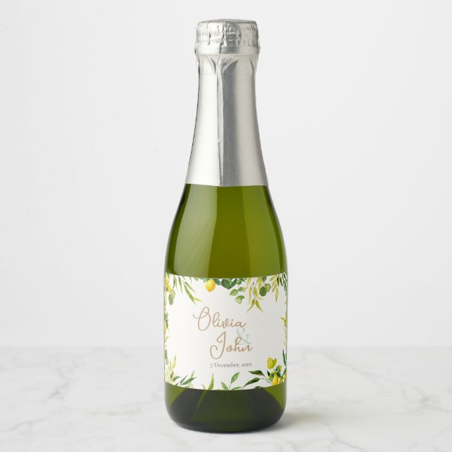 Vattenfärg Lemon Citrus Grön Bröllop (Framsida)
