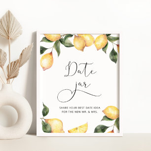 Vattenfärg Lemon datum idéer för kvällen. Datum bu Poster