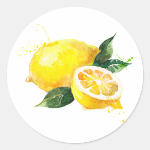 Vattenfärg Lemon Klistermärke