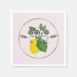 Vattenfärg Lemon Lime Limoncillo Falskt Guld Bröll Pappersservett