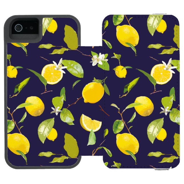 Vattenfärg Lemon & Löv 10 Incipio iPhone Wallet Skal (Folio Öppen)