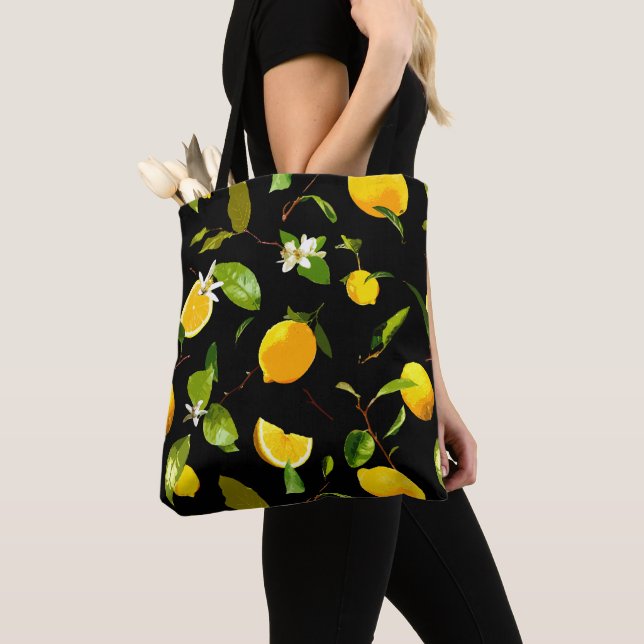 Vattenfärg Lemon & Löv 15 Tygkasse (Närbild)