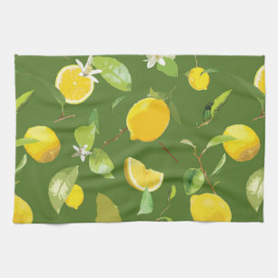 Vattenfärg Lemon & Löv 5 Kökshandduk