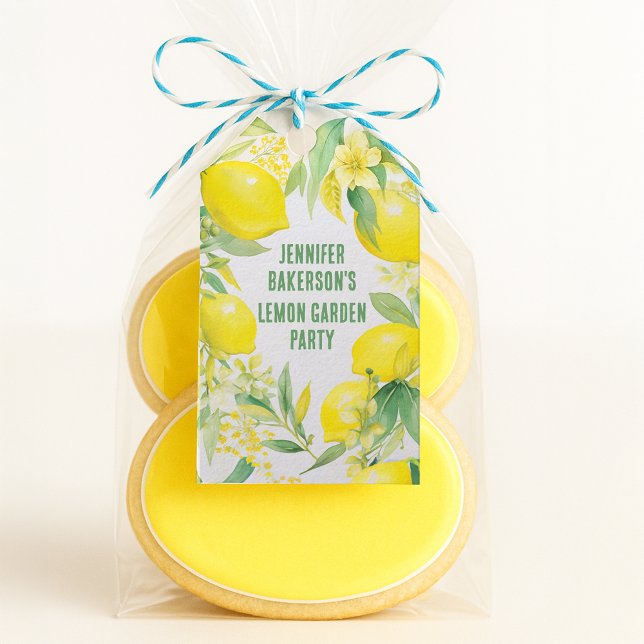 Vattenfärg Lemon Mönster Födelsedagsfest Presentetikett (Watercolor Lemon Pattern Birthday Party Gift Tags
)