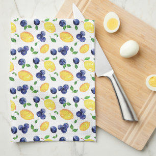 Vattenfärg Lemon och blåbär Kökshandduk