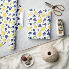 Vattenfärg Lemon och blåbär Presentpapper