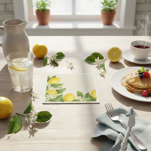 Vattenfärg Lemon Pappersservetter  (Skapare uppladdad)