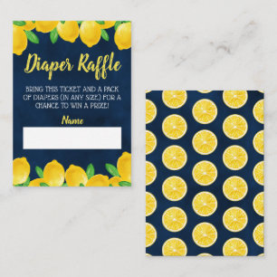 Vattenfärg Lemon Träd Baby Shower Raffle en en Tilläggskort