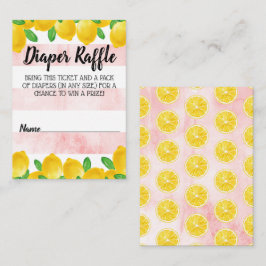 Vattenfärg Lemon Tree Baby Shower Blöja Lotteri Tilläggskort