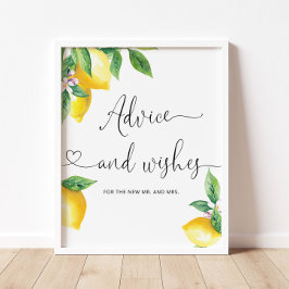 Vattenfärg lemonadvärd och önskningar för Nygifta Poster