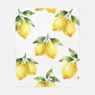 Vattenfärg Lemonmönster Fleecefilt