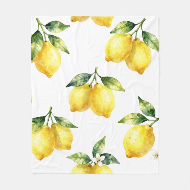 Vattenfärg Lemonmönster Fleecefilt (Framsidan)