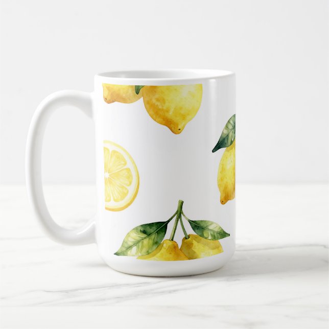 Vattenfärg Lemonmönster Kaffemugg (Vänster)