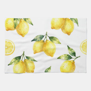 Vattenfärg Lemonmönster Kökshandduk