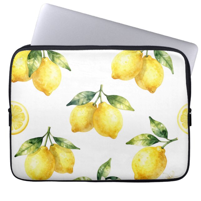 Vattenfärg Lemonmönster Laptop Fodral (Framsidan)