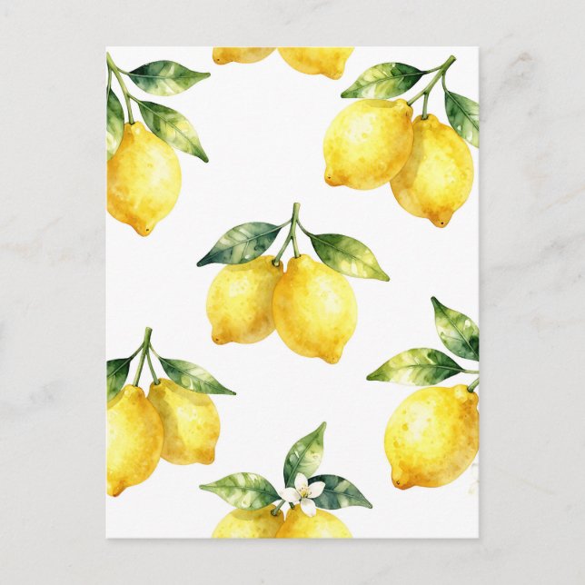 Vattenfärg Lemonmönster Vykort (Framsida)