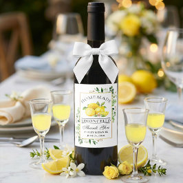 Vattenfärg Lemons Guld Limoncello Flasketiketter Vinflaska Etikett