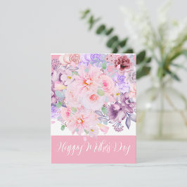 Vattenfärg Levande Blomsterbukett Anpassad Julkort