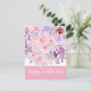 Vattenfärg Levande Blomsterbukett Anpassad Julkort