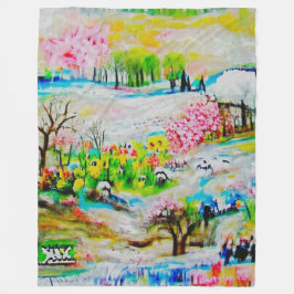 Vattenfärg liggande 2 fleecefilt