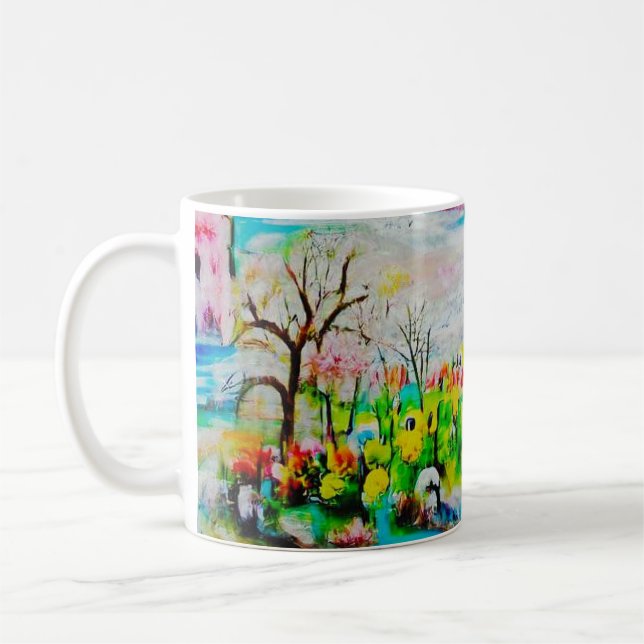 Vattenfärg liggande 2 kaffemugg (Vänster)