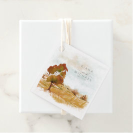 Vattenfärg liggande Bröllop Hösten Guld ID786 Gåvor Etiketter