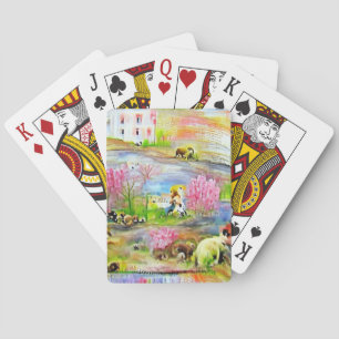 Vattenfärg liggande casinokort