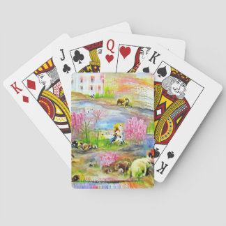 Vattenfärg liggande casinokort