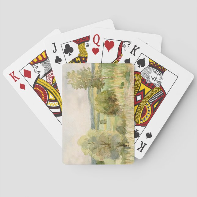 Vattenfärg liggande casinokort (Baksidan)