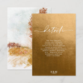 Vattenfärg liggande detaljer Hösten Guld ID786 Tilläggskort