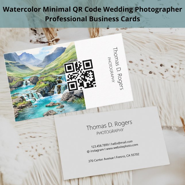 Vattenfärg liggande grafik I fotografi QR-kod Visitkort (Skapare uppladdad)