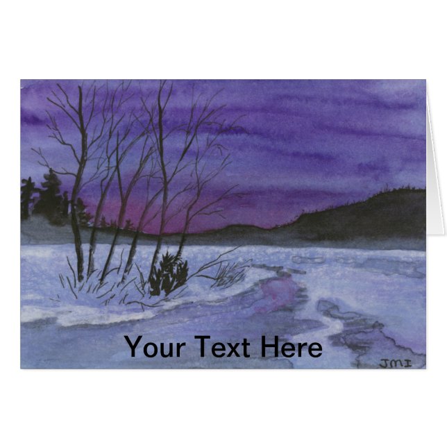 Vattenfärg liggande hälsningskort (Framsidan Horizontal)