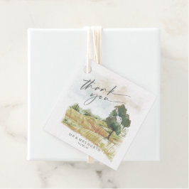 Vattenfärg liggande Tack Sage Grönt-ID786 Gåvor Etiketter