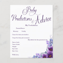 Vattenfärg Lila Blomma Baby Shower Spel Flyer