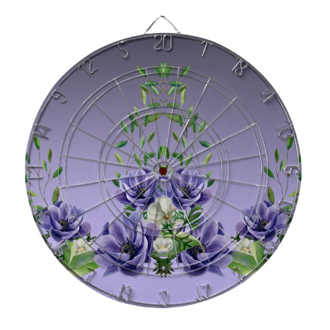 Vattenfärg Lila blommor Dartboard Darttavla (Framsidan)