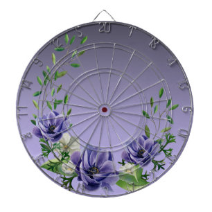 Vattenfärg Lila blommor Dartboard Darttavla