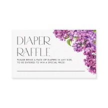 Vattenfärg Lilac Flowers Diaper Raffle Game