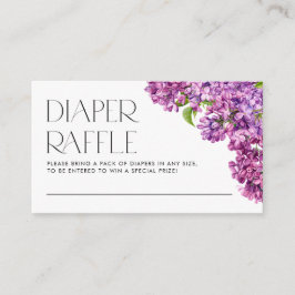 Vattenfärg Lilac Flowers Diaper Raffle Game Tilläggskort