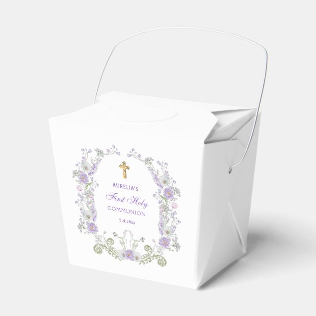Vattenfärg Lilac Flowers Första kommissonen Presentaskar (Framsidan Sidan)