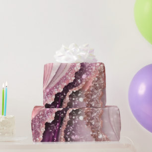 Vattenfärg Lilafuchs Rosa Glitter Agat Alkoholbläc Presentpapper