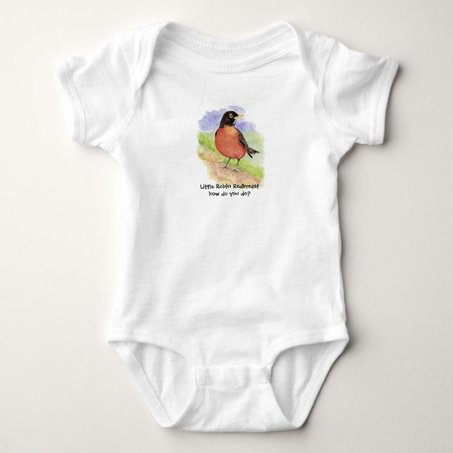 Vattenfärg Lille Robin Rödbröst hur gör du? T Shirt (Framsida)