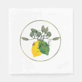 Vattenfärg Limoncillo Citron Lime Bröllop Pappersservett