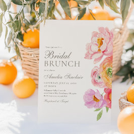 Vattenfärg Ljus Blommig Bröllopsbrunch-inbjudan Inbjudningar