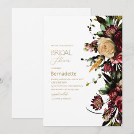 Vattenfärg Ljus gobeläng blommor  guldInbjudan Inbjudningar