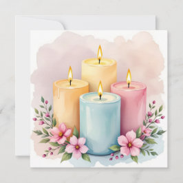 Vattenfärg Ljusstakedesign  Kort