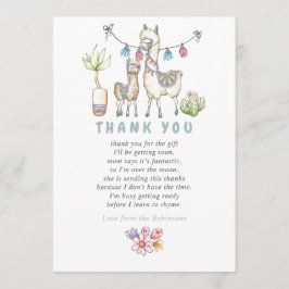 Vattenfärg Llama Tema Baby Shower Tack