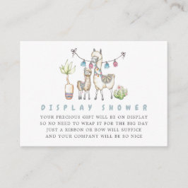 Vattenfärg Llama Tema Babybildsvisning Visning Sho Tilläggskort