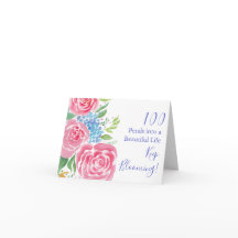 Vattenfärg Loose Ro & Hydrangea 100:e födelsedagen